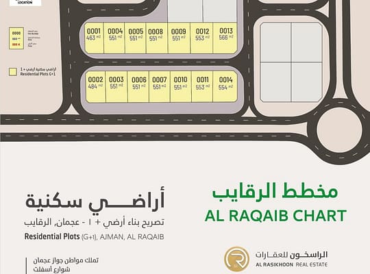 للبيع أراضي سكنية في منطقة الرقايب 1 عجمان -تملك مواطن جواز عجمان